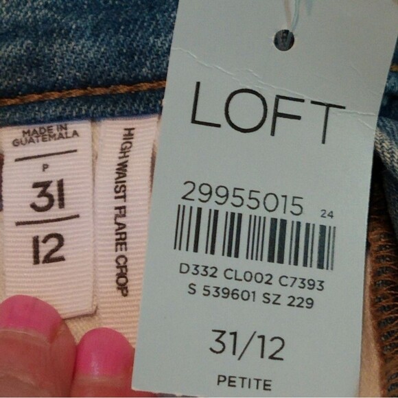 NWT Loft High Waist Flare Crop Jeans - Picture 10 of 13